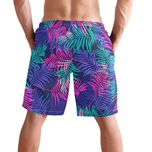 visesunny Men Swim Trunks Swimming Beach Surfing Board Shorts Swimwear Quick Dry Mesh Lining Bathing Suits with Pockets - 3