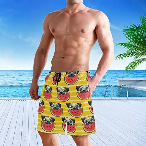 visesunny Men Swim Trunks Swimming Beach Surfing Board Shorts Swimwear Quick Dry Mesh Lining Bathing Suits with Pockets - 5