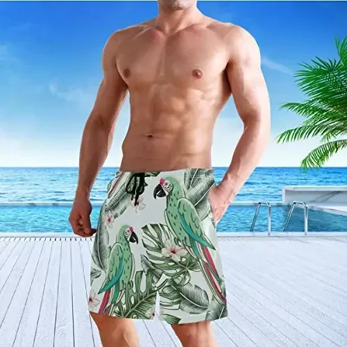 visesunny Men Swim Trunks Swimming Beach Surfing Board Shorts Swimwear Quick Dry Mesh Lining Bathing Suits with Pockets - 6