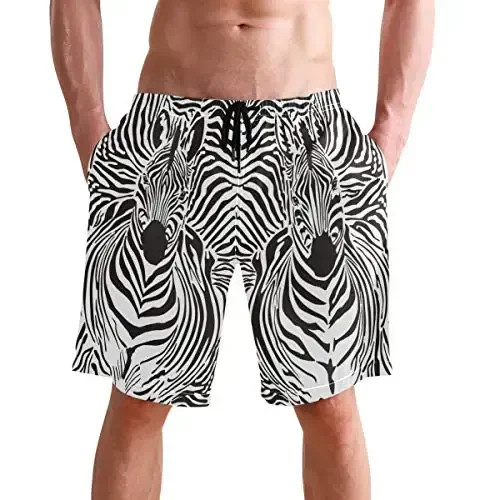 visesunny Men Swim Trunks Swimming Beach Surfing Board Shorts Swimwear Quick Dry Mesh Lining Bathing Suits with Pockets - 2