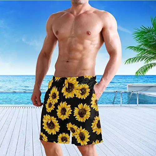 visesunny Men Swim Trunks Swimming Beach Surfing Board Shorts Swimwear Quick Dry Mesh Lining Bathing Suits with Pockets - 11