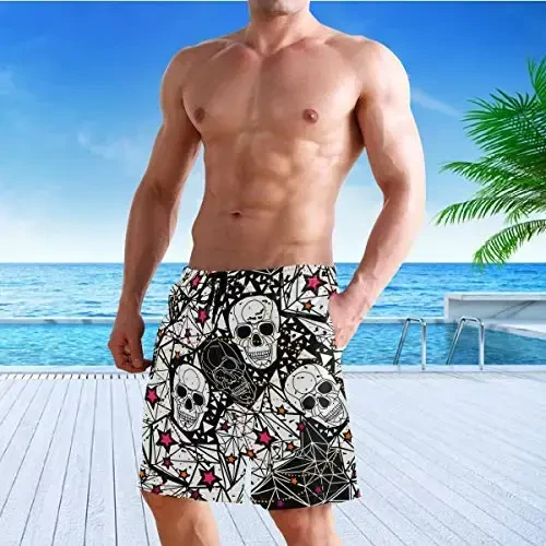visesunny Men Swim Trunks Swimming Beach Surfing Board Shorts Swimwear Quick Dry Mesh Lining Bathing Suits with Pockets - 6