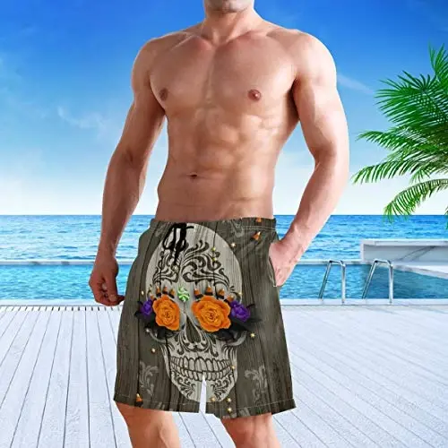 visesunny Men Swim Trunks Swimming Beach Surfing Board Shorts Swimwear Quick Dry Mesh Lining Bathing Suits with Pockets - 11