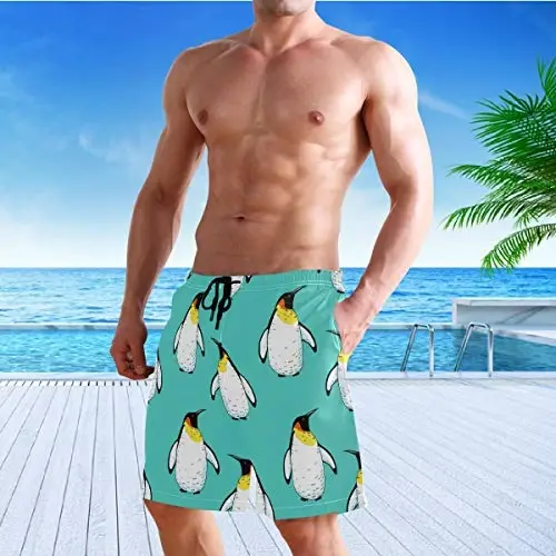 visesunny Men Swim Trunks Swimming Beach Surfing Board Shorts Swimwear Quick Dry Mesh Lining Bathing Suits with Pockets - 5