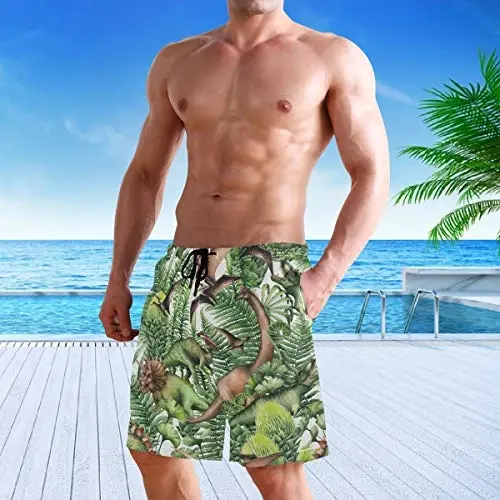visesunny Men Swim Trunks Swimming Beach Surfing Board Shorts Swimwear Quick Dry Mesh Lining Bathing Suits with Pockets - 11