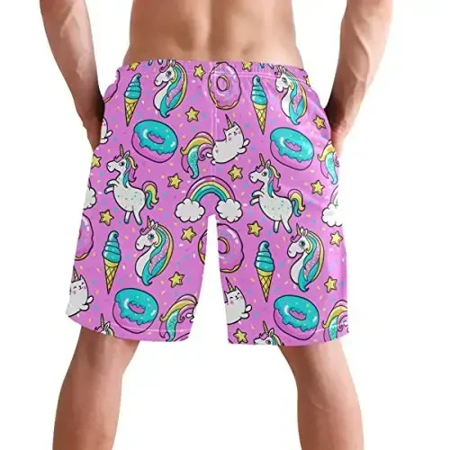visesunny Men Swim Trunks Swimming Beach Surfing Board Shorts Swimwear Quick Dry Mesh Lining Bathing Suits with Pockets - 3