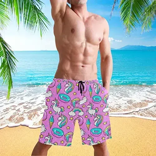 visesunny Men Swim Trunks Swimming Beach Surfing Board Shorts Swimwear Quick Dry Mesh Lining Bathing Suits with Pockets - 5
