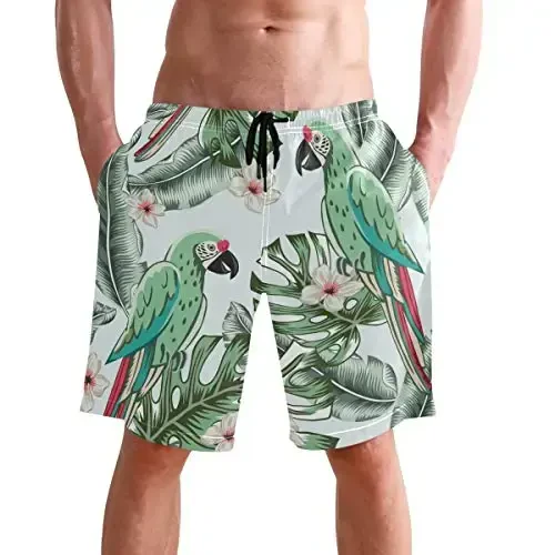 visesunny Men Swim Trunks Swimming Beach Surfing Board Shorts Swimwear Quick Dry Mesh Lining Bathing Suits with Pockets - 2