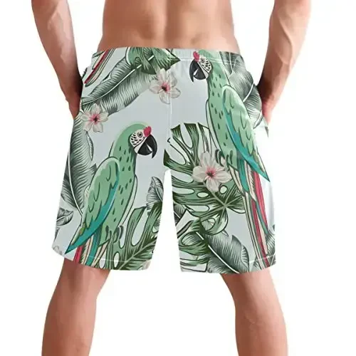 visesunny Men Swim Trunks Swimming Beach Surfing Board Shorts Swimwear Quick Dry Mesh Lining Bathing Suits with Pockets - 3
