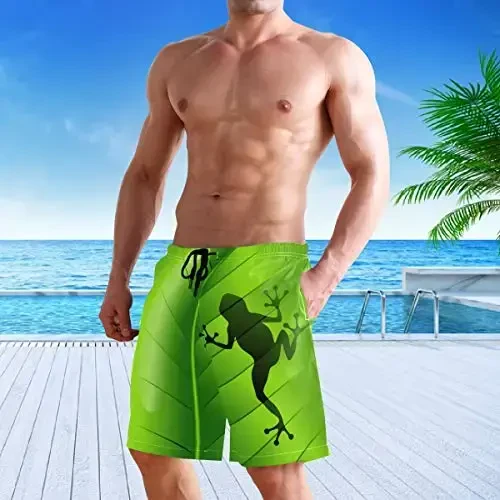 visesunny Men Swim Trunks Swimming Beach Surfing Board Shorts Swimwear Quick Dry Mesh Lining Bathing Suits with Pockets - 5