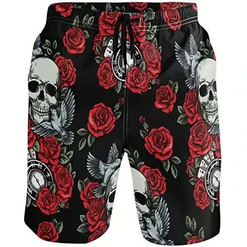 visesunny Men Swim Trunks Swimming Beach Surfing Board Shorts Swimwear Quick Dry Mesh Lining Bathing Suits with Pockets - 1