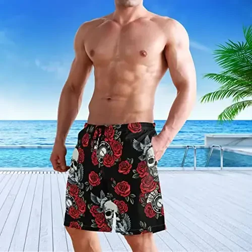 visesunny Men Swim Trunks Swimming Beach Surfing Board Shorts Swimwear Quick Dry Mesh Lining Bathing Suits with Pockets - 5