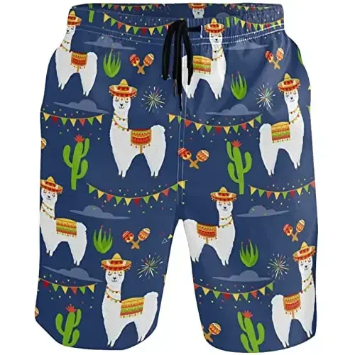 visesunny Men Swim Trunks Swimming Beach Surfing Board Shorts Swimwear Quick Dry Mesh Lining Bathing Suits with Pockets - 1