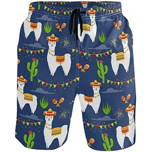 visesunny Men Swim Trunks Swimming Beach Surfing Board Shorts Swimwear Quick Dry Mesh Lining Bathing Suits with Pockets - VISESUNNY