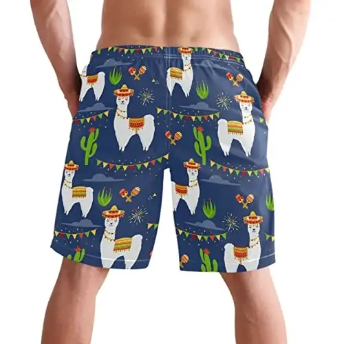 visesunny Men Swim Trunks Swimming Beach Surfing Board Shorts Swimwear Quick Dry Mesh Lining Bathing Suits with Pockets - VISESUNNY (1)