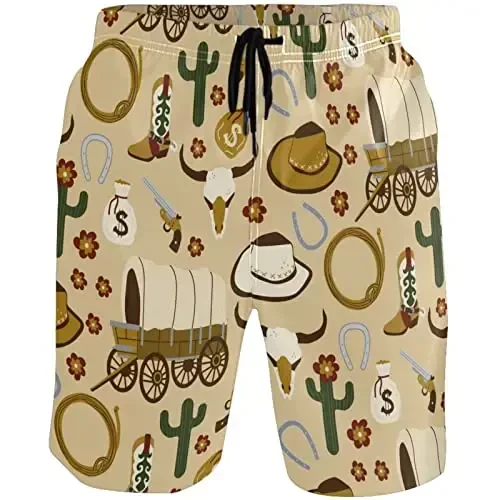 visesunny Men Swim Trunks Swimming Beach Surfing Board Shorts Swimwear Quick Dry Mesh Lining Bathing Suits with Pockets - VISESUNNY