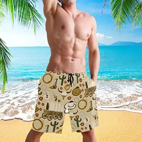 visesunny Men Swim Trunks Swimming Beach Surfing Board Shorts Swimwear Quick Dry Mesh Lining Bathing Suits with Pockets - 4