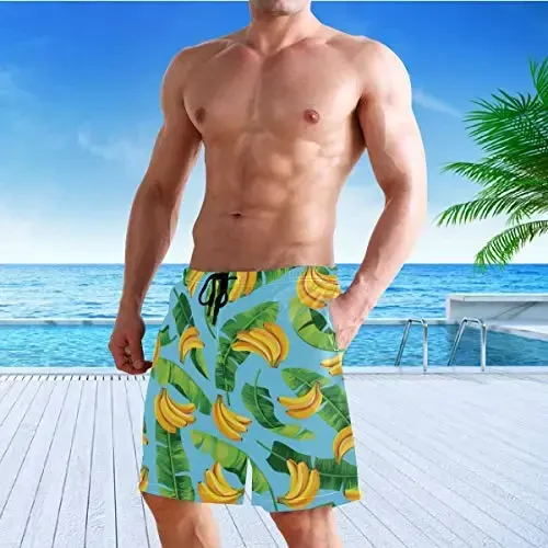 visesunny Men Swim Trunks Swimming Beach Surfing Board Shorts Swimwear Quick Dry Mesh Lining Bathing Suits with Pockets - 6