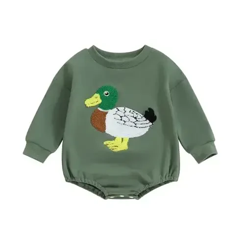 VISGOGO Newborn Infant Baby Boy Girls Oversized Romper Little Dude Sweater Onesie Coming Home Outfit Neutral Clothes 