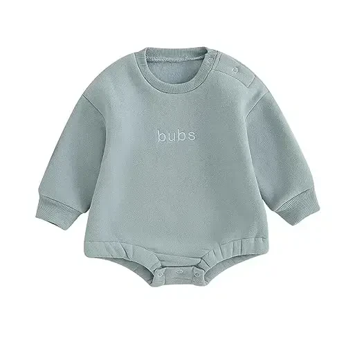 VISGOGO Newborn Infant Baby Boy Girls Oversized Romper Little Dude Sweater Onesie Coming Home Outfit Neutral Clothes - 1