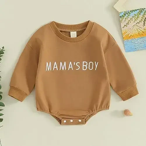 VISGOGO Newborn Infant Baby Boy Girls Oversized Romper Little Dude Sweater Onesie Coming Home Outfit Neutral Clothes - 2