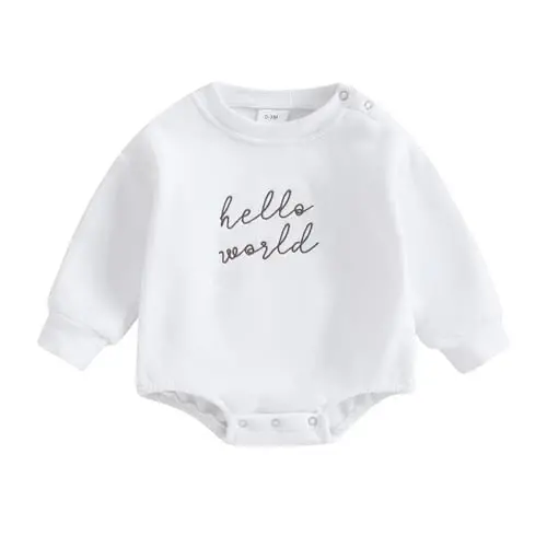 VISGOGO Newborn Infant Baby Boy Girls Oversized Romper Little Dude Sweater Onesie Coming Home Outfit Neutral Clothes 