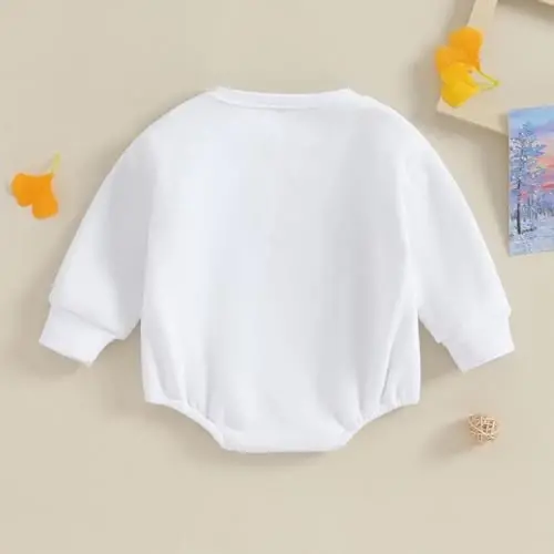VISGOGO Newborn Infant Baby Boy Girls Oversized Romper Little Dude Sweater Onesie Coming Home Outfit Neutral Clothes - 5