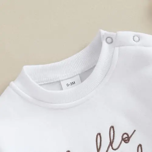 VISGOGO Newborn Infant Baby Boy Girls Oversized Romper Little Dude Sweater Onesie Coming Home Outfit Neutral Clothes - 6