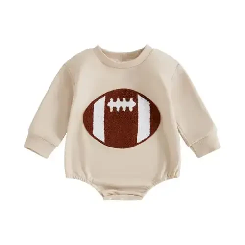 VISGOGO Newborn Infant Baby Boy Girls Oversized Romper Little Dude Sweater Onesie Coming Home Outfit Neutral Clothes - VISGOGO