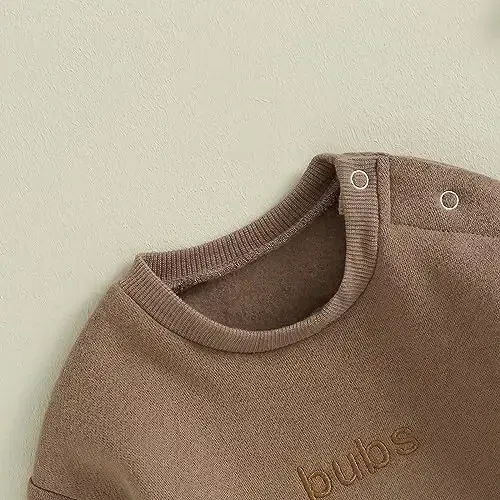 VISGOGO Newborn Infant Baby Boy Girls Oversized Romper Little Dude Sweater Onesie Coming Home Outfit Neutral Clothes - 5