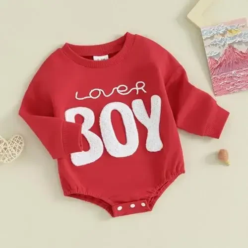 VISGOGO Newborn Infant Baby Boy Girls Oversized Romper Little Dude Sweater Onesie Coming Home Outfit Neutral Clothes - 3