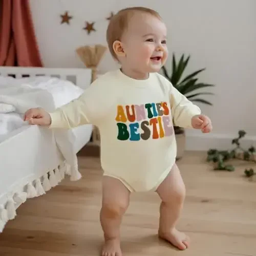 VISGOGO Newborn Infant Baby Boy Girls Oversized Romper Little Dude Sweater Onesie Coming Home Outfit Neutral Clothes - 2