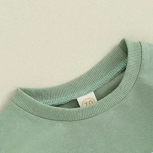 VISGOGO Newborn Infant Baby Boy Girls Oversized Romper Little Dude Sweater Onesie Coming Home Outfit Neutral Clothes - 6