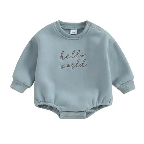 VISGOGO Yangi tug'ilgan chaqaloq o'g'il bolalar qizlar uchun katta hajmli romper Little Dude Sweater Onesie uyga keladigan neytral kiyimlar 