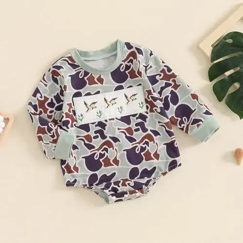 VISGOGO Yangi tug'ilgan chaqaloq o'g'il qizlar uchun katta hajmli romper kichik do'st sviter onesie uyga keladigan neytral kiyimlar - 3
