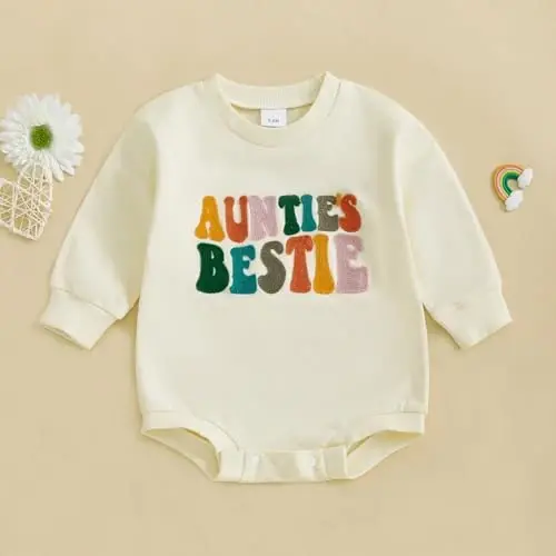 VISGOGO Yangi tug'ilgan chaqaloq o'g'il qizlar uchun katta hajmli romper kichik do'st sviter Onesie Uyga keladigan neytral kiyimlar - 6