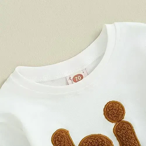 VISGOGO Yangi tug'ilgan chaqaloq o'g'il qizlar uchun katta hajmli romper kichkina do'st sviter onesi uyga keladigan neytral kiyimlar - 6