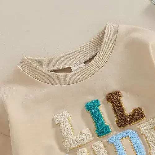 VISGOGO Yangi tug'ilgan chaqaloq o'g'il qizlar uchun katta hajmli romper kichkina do'sti sviter Onesie uyga keladigan neytral kiyimlar - 5