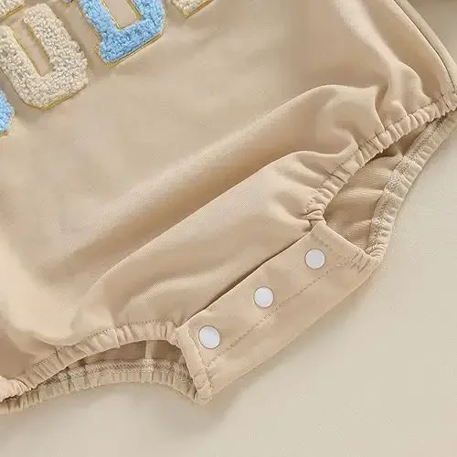 VISGOGO Yangi tug'ilgan chaqaloq o'g'il qizlar uchun katta hajmli romper kichkina do'sti sviter Onesie uyga keladigan neytral kiyimlar - 7