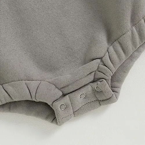 VISGOGO Newborn Infant Baby Boy Oversized Romper Sweater Bodysuits Coming Home Outfit Neutral Clothes - 7