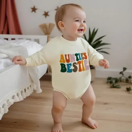 VISGOGO Newborn Infant Baby Boy Girls Oversized Romper Little Dude Sweater Onesie Coming Home Outfit Neutral Clothes - 2