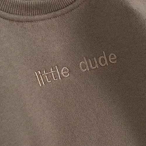 VISGOGO Newborn Infant Baby Boy Girls Oversized Romper Little Dude Sweater Onesie Coming Home Outfit Neutral Clothes - 5
