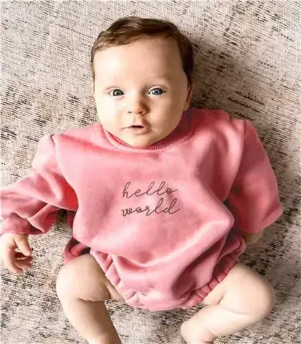 VISGOGO Newborn Infant Baby Boy Girls Oversized Romper Little Dude Sweater Onesie Coming Home Outfit Neutral Clothes - 2