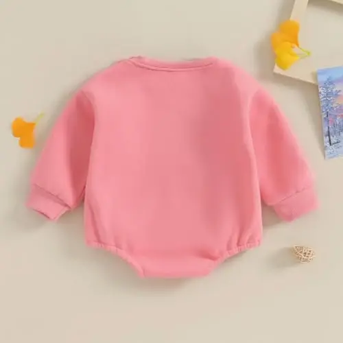 VISGOGO Newborn Infant Baby Boy Girls Oversized Romper Little Dude Sweater Onesie Coming Home Outfit Neutral Clothes - 4