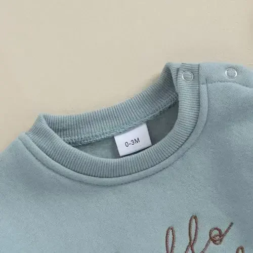 VISGOGO Newborn Infant Baby Boy Girls Oversized Romper Little Dude Sweater Onesie Coming Home Outfit Neutral Clothes - 4