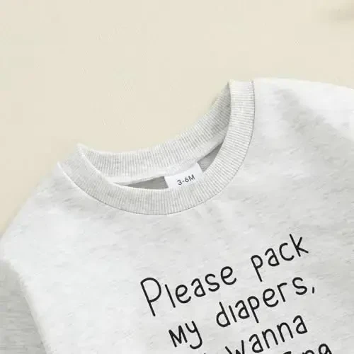 VISGOGO Newborn Infant Baby Boy Girls Oversized Romper Little Dude Sweater Onesie Coming Home Outfit Neutral Clothes - 6