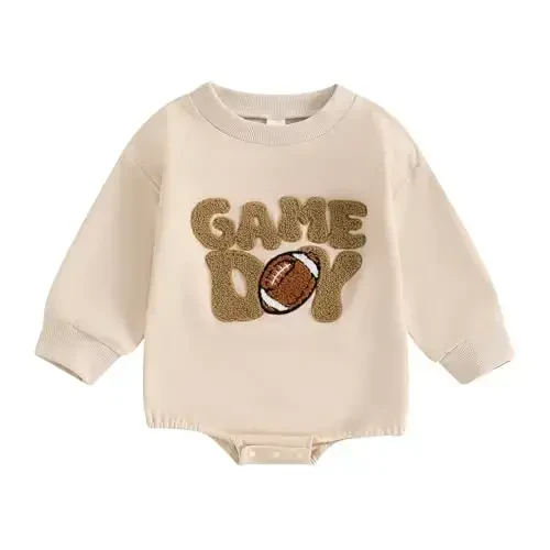 VISGOGO Newborn Infant Baby Boy Girls Oversized Romper Little Dude Sweater Onesie Coming Home Outfit Neutral Clothes 