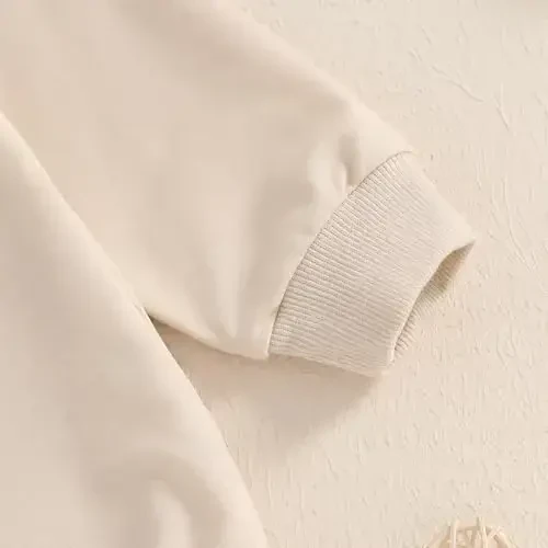 VISGOGO Newborn Infant Baby Boy Girls Oversized Romper Little Dude Sweater Onesie Coming Home Outfit Neutral Clothes - 6