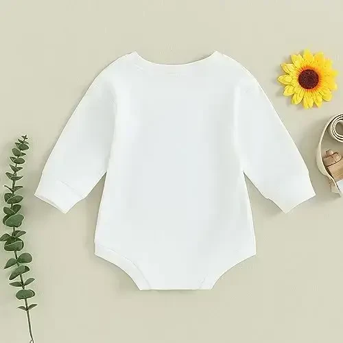 VISGOGO Newborn Infant Baby Boy Girls Oversized Romper Little Dude Sweater Onesie Coming Home Outfit Neutral Clothes - 4