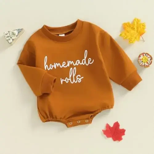VISGOGO Newborn Infant Baby Boy Girls Oversized Romper Little Dude Sweater Onesie Coming Home Outfit Neutral Clothes - 3